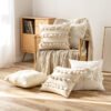 Lace Up Hairball Tassel Cushion Cover