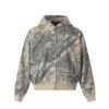 Printed Branches Camouflage Hooded Cardigan Sweater Coat