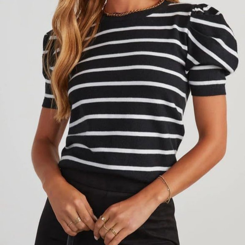 Womens Summer Casual Short-Sleeve Knitted Top