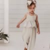 Girls summer cotton and linen overalls