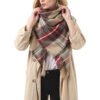 Women Scarf Plaid Tassel Soft Warm Blanket Scarves 59 X 59in Shawl Wrap