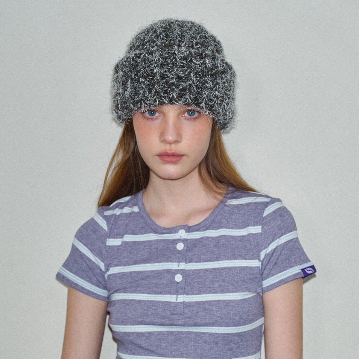 Multi-yarn Blended Wool Beanie For Womencolor-blocked Face-flattering Knit Hat For Fall And Winter