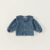 Girl's Denim Jacket Tops Western Style Doll Collar