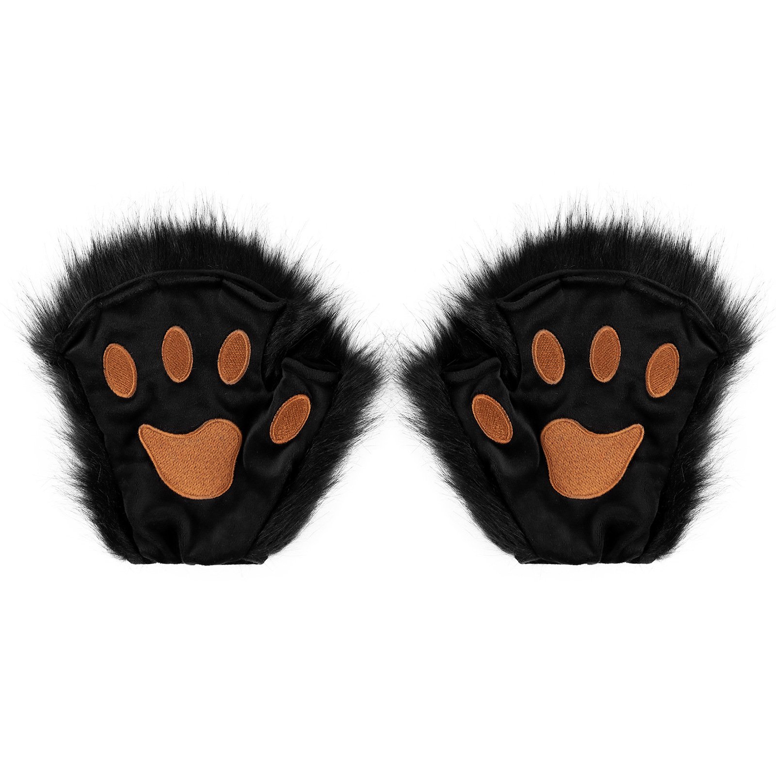 Half Finger Warm Plush Cat's Paw Gloves Halloween Cosplay Props