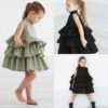 Fashion Simple Solid Color Sleeveless Small And Medium Girl Dress