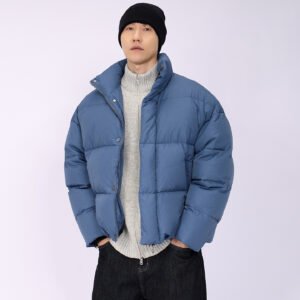 Mens Solid-Color Loose-Fit American-Style Designer Jacket