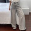 High-waisted Figure-flattering Relaxed-fit Versatile Floor-length Straight-leg Denim Jeans