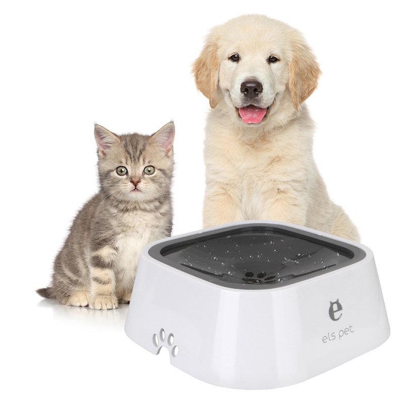 Cat Dog Water Bowl 1.5L Carried Floating Bowl Anti-Overflow Slow Water Feeder Dispenser Pet Fountain ABS&PP Dog Supplies