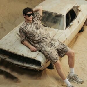 Camouflage Drop-shoulder T-shirt Loose And Casual