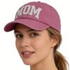 Pink Mama Baseball Cap For Women, Adjustable Embroidered Wash Cotton Baseball Cap