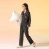 Women's Pure Cotton Couple Pajamas Long Sleeve Thick Stripes
