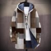 Mens Stylish Long Winter Casual Hooded Coat