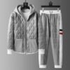 Winter Hooded Cardigan And Padded Cotton Jacket TwoPiece Set