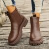 Womens Chunky Heel Martin Bootsankle Boots