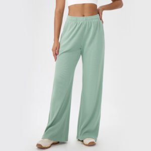 Waffle-Weave Sports Pants In Solid Colors Loose Fit