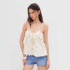 Fresh-style Top Floral-print Camisole Sweet And Versatile Spaghetti Strap