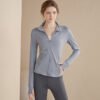 Womens Tight-fitting Quick-dry Cycling And Workout Top Long-sleeve Fitness Wear
