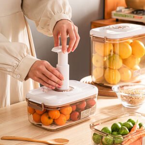 Food Vacuum Storage Box With Free Vacuum Kitchen Sealer Container Transparent