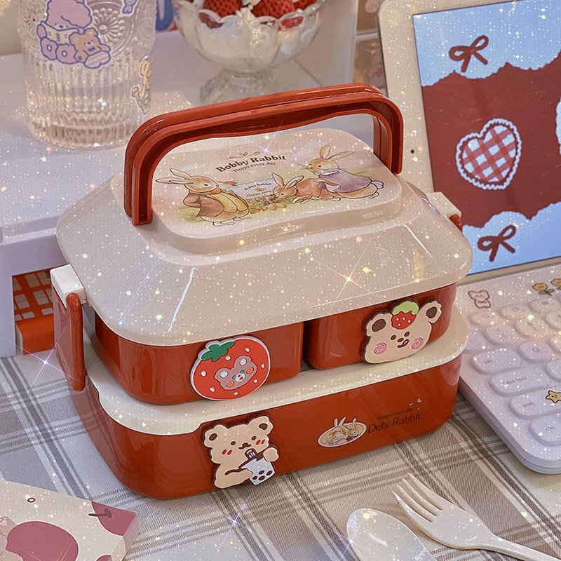 Student's Cute Multi-tiered Lunch Box Japanese Bento