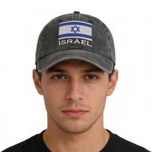 Israel Hats For Men Women, Adjustable Embroidered Cotton Israel Flag Baseball Cap