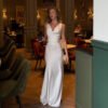 Women's Fashion French Style Sleeveless V-Neck Swing Collar Dress Satin Dinner Dresses Chest Pleat Design Elegant Textured Slim Fit Party Socialite Dress