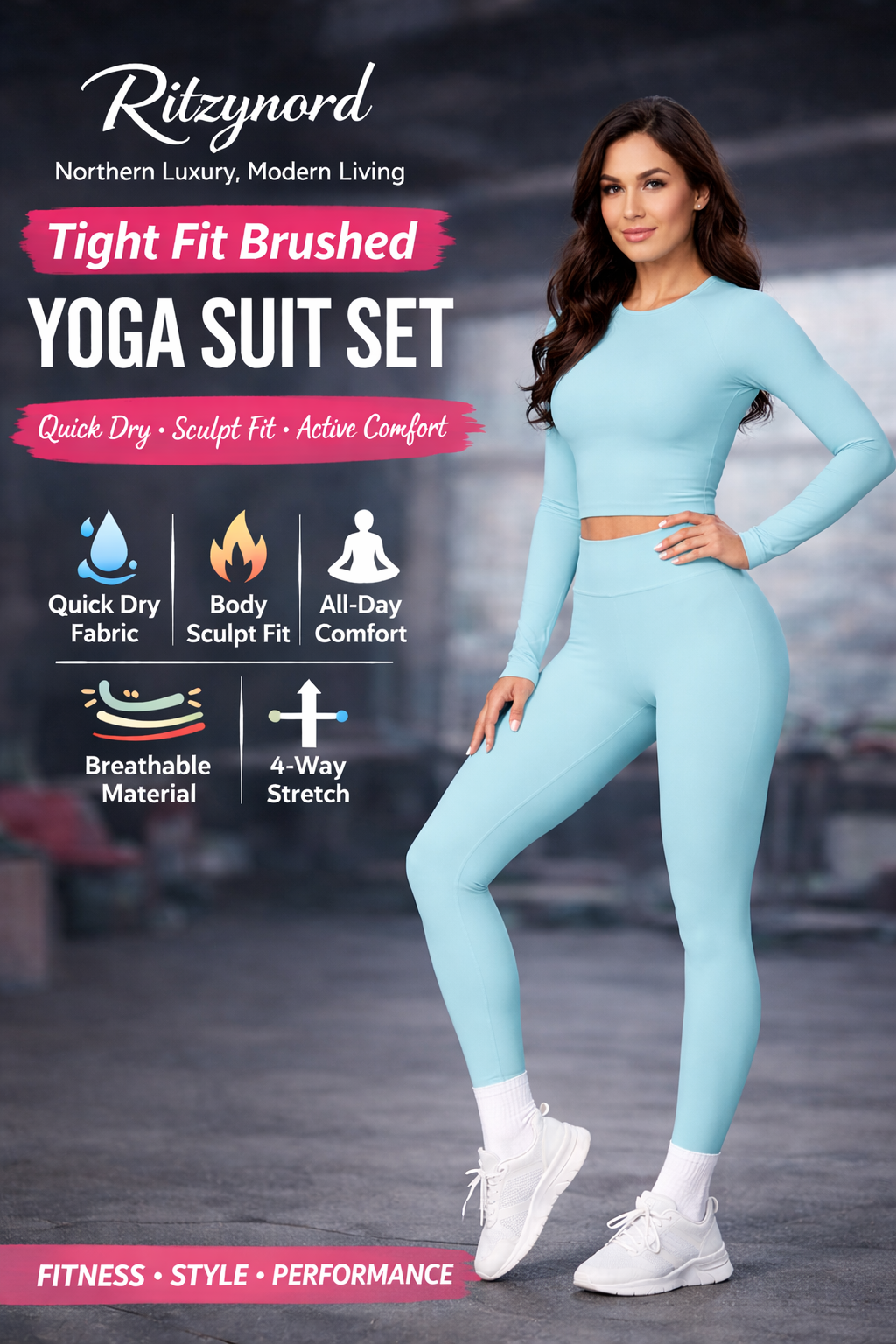 Tight Fit Brushed Yoga Suit Set for Women – The Perfect Blend of Style, Comfort & Performance