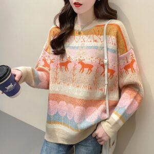 Women's Autumn And Winter Loose Knitted Sweater Top