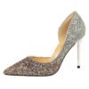 Crystal High Heels Women's Stiletto Heel Gradient Blue Sequined Party Shoes