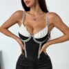 European And American Retro-style Patchwork Sexy Fitted Vest