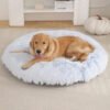 Round Pet Mat Dog Bed Plush Warm Sleep Dog Bed Cathouse Doghouse