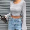 Women's Fashion Trend T-shirt Autumn Winter Street Style Slim Fit Short Top