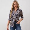 Womens Retro-Style Plus-Size Long-Sleeve Shirt