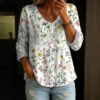 Women's Fashion Round-Neck Printed Plus-Size Shirt