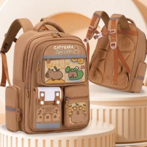 Cartoon Water Dolphin Kapibala Elementary School Backpack