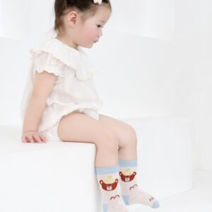 Summer Thin Breathable Mesh A-class Cotton Seamless Toddler Socks, Cartoon Design For Baby Boys And Girls