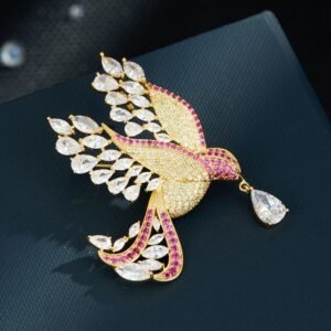 Fashionable Lightly Luxurious Micro-paved Zircon Bird Brooch