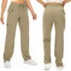 Women's Work Pants, Outdoor Leisure, Multi Pocket Hiking Pants, Loose Straight Leg, Drawstring Ankle, Camping And Hiking Pants